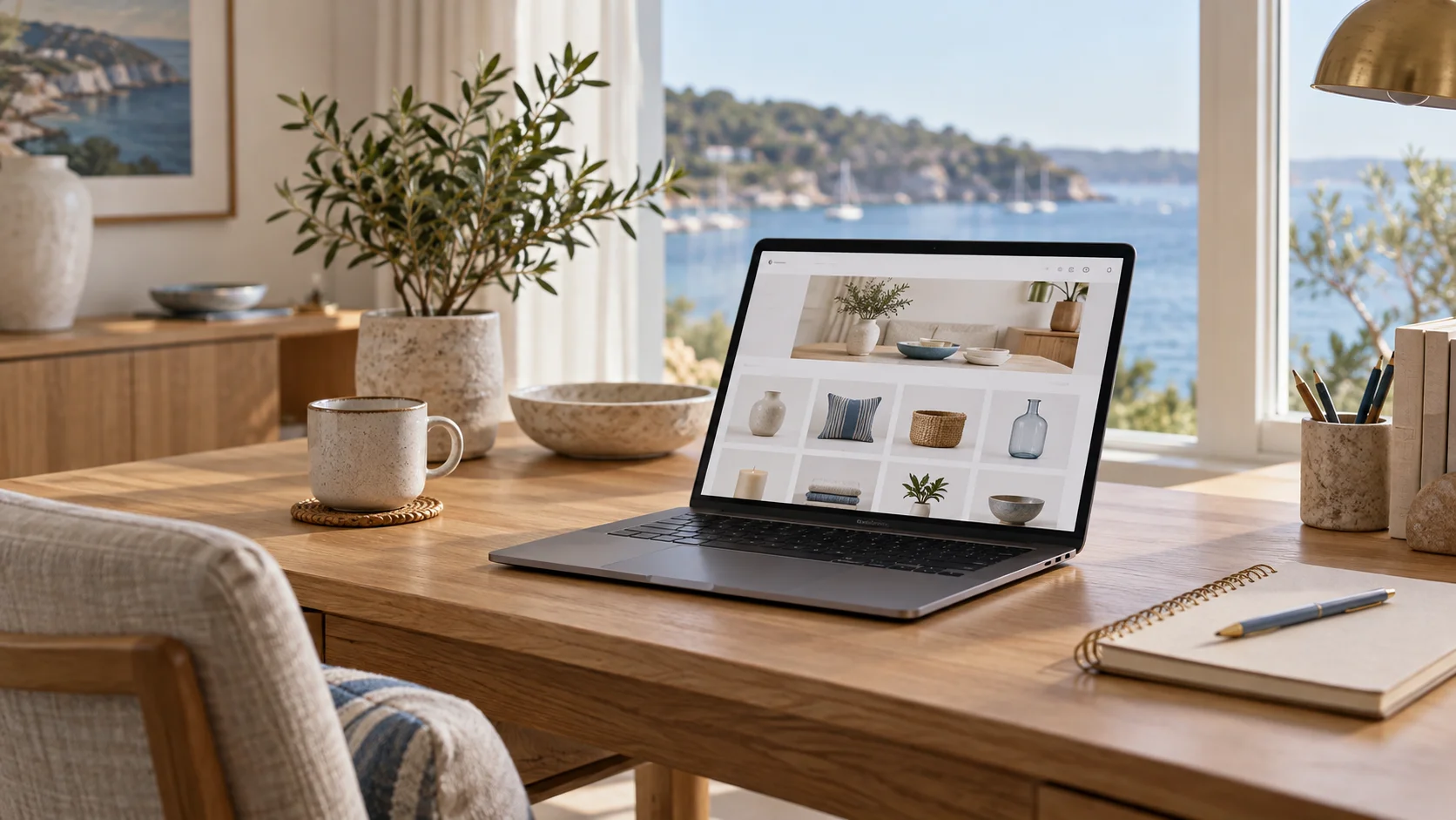 Illustration of an online storefront on a laptop